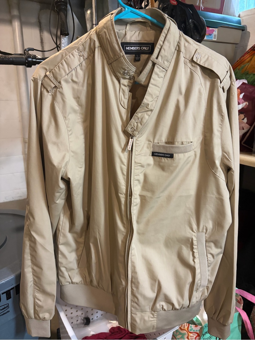 Members Only Khaki/Tan Lightweight Bomber Jacket
